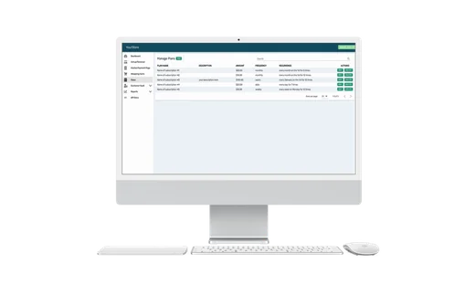 CoreGateway recurring billing plans dashboard