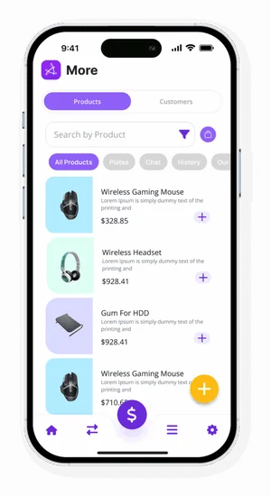 CoreMobile product catalog on a phone