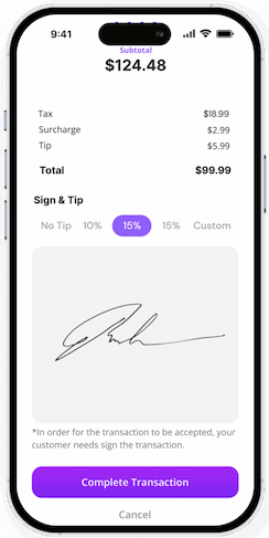 Surcharging feature display on a phone screen